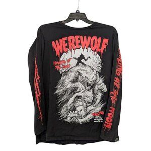 Killstar Werewolf Shirt Graphic Black Long Sleeve Tee Emo Goth Unisex Size XXL